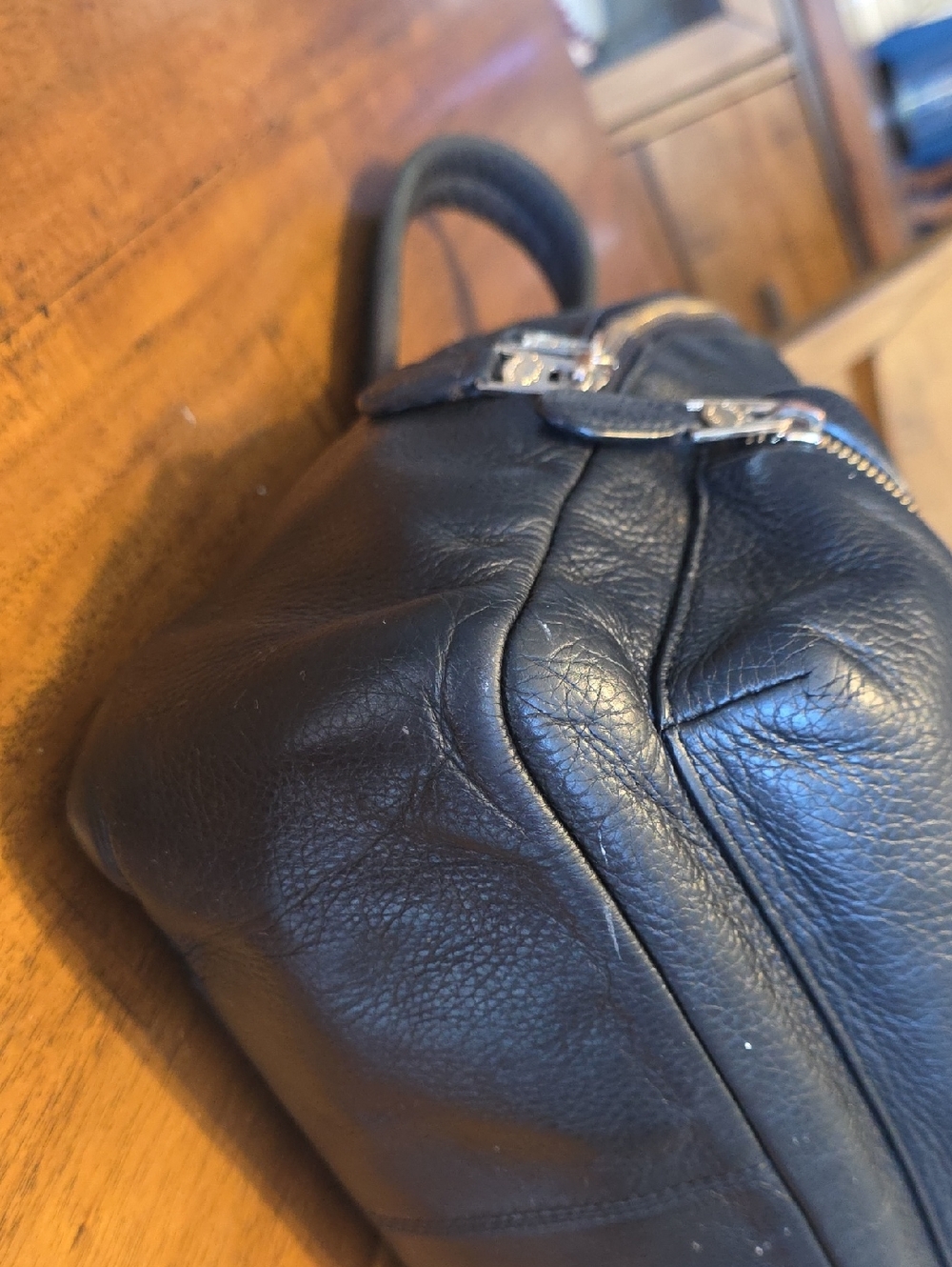 Coach Medium Charlie Backpack in black pebbled leather. - Picture 8 of 16